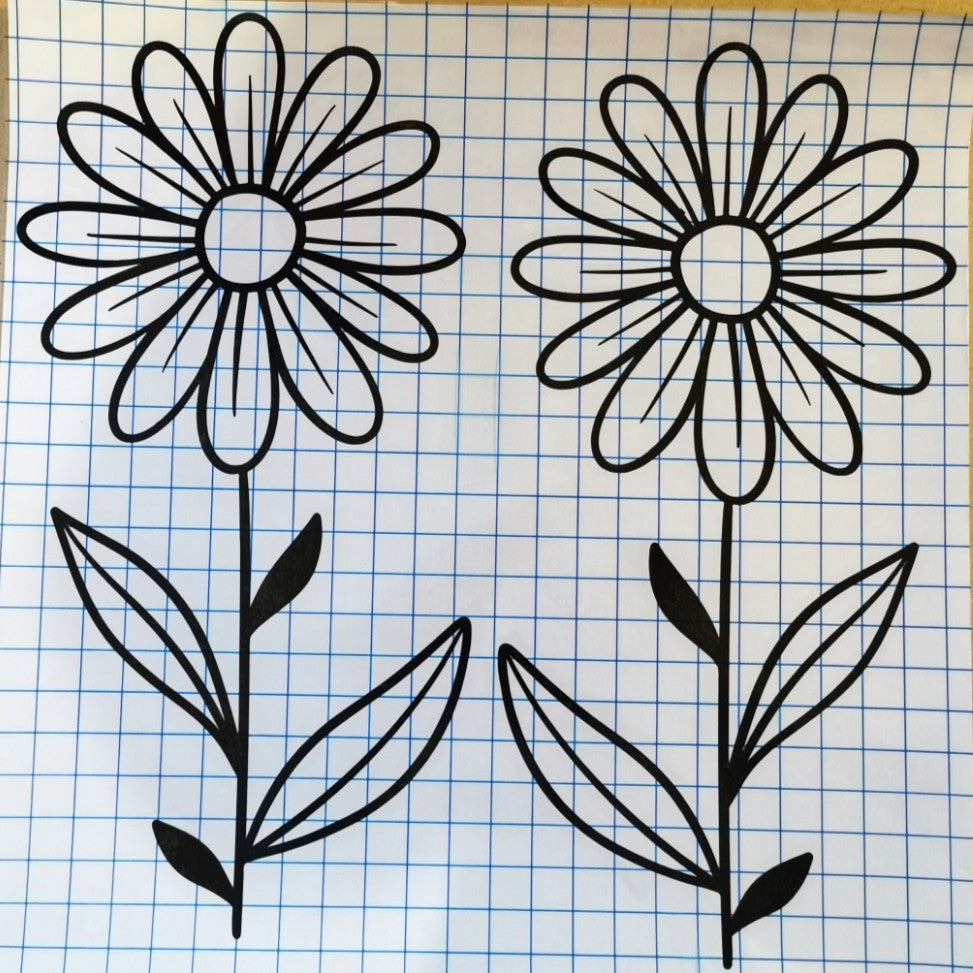 Set of 2 Large Wildflower Decals -Flower Decals - Wildflower Stickers - Flower Stickers - Decals for walls, windows, mirrors, tiles, cars- 5 Designs & Lots Of Colours To Choose From
