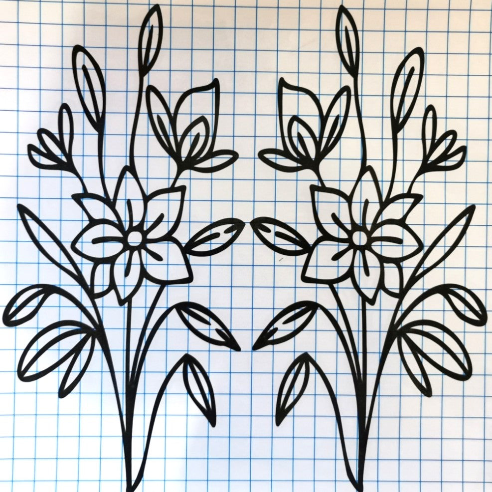 Set of 2 Large Wildflower Decals -Flower Decals - Wildflower Stickers - Flower Stickers - Decals for walls, windows, mirrors, tiles, cars- 5 Designs & Lots Of Colours To Choose From