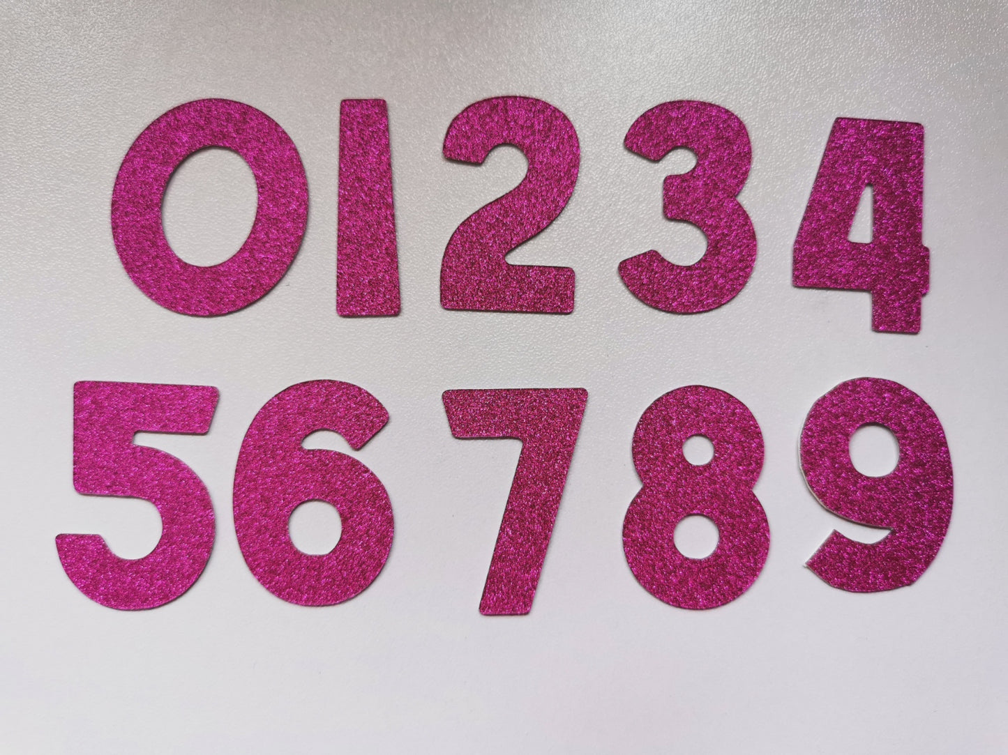 Pack of 20 3.5cm Holographic & Glitter Numbers 0-9 Card Toppers & Cake Toppers