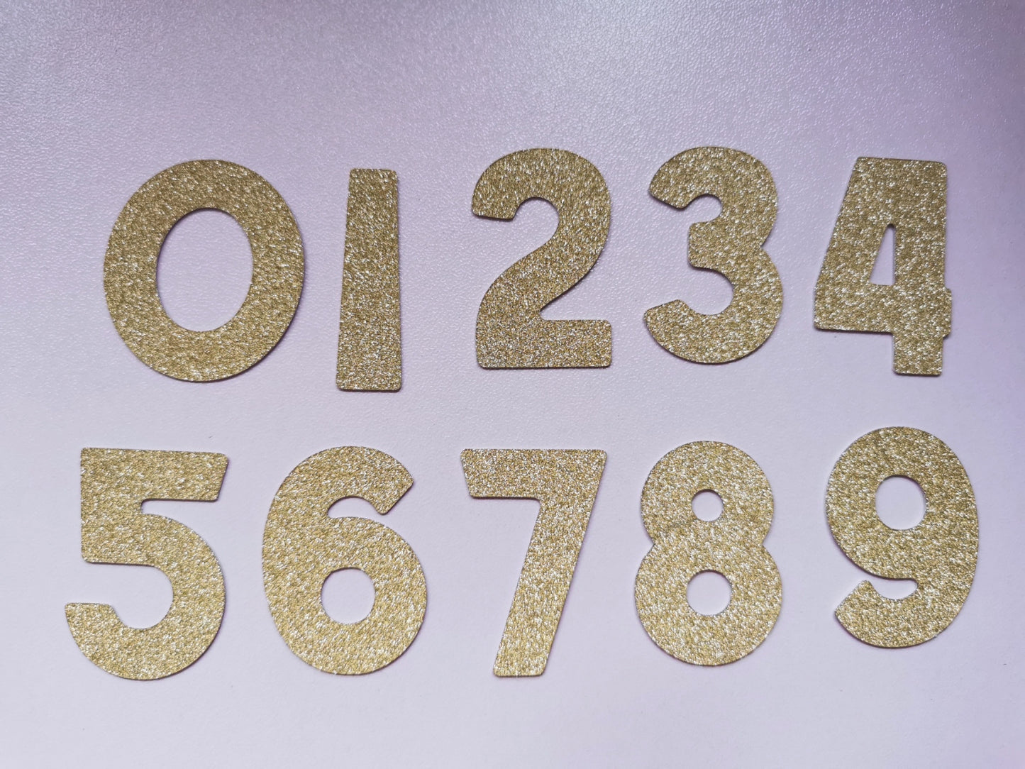 Pack of 20 3.5cm Holographic & Glitter Numbers 0-9 Card Toppers & Cake Toppers