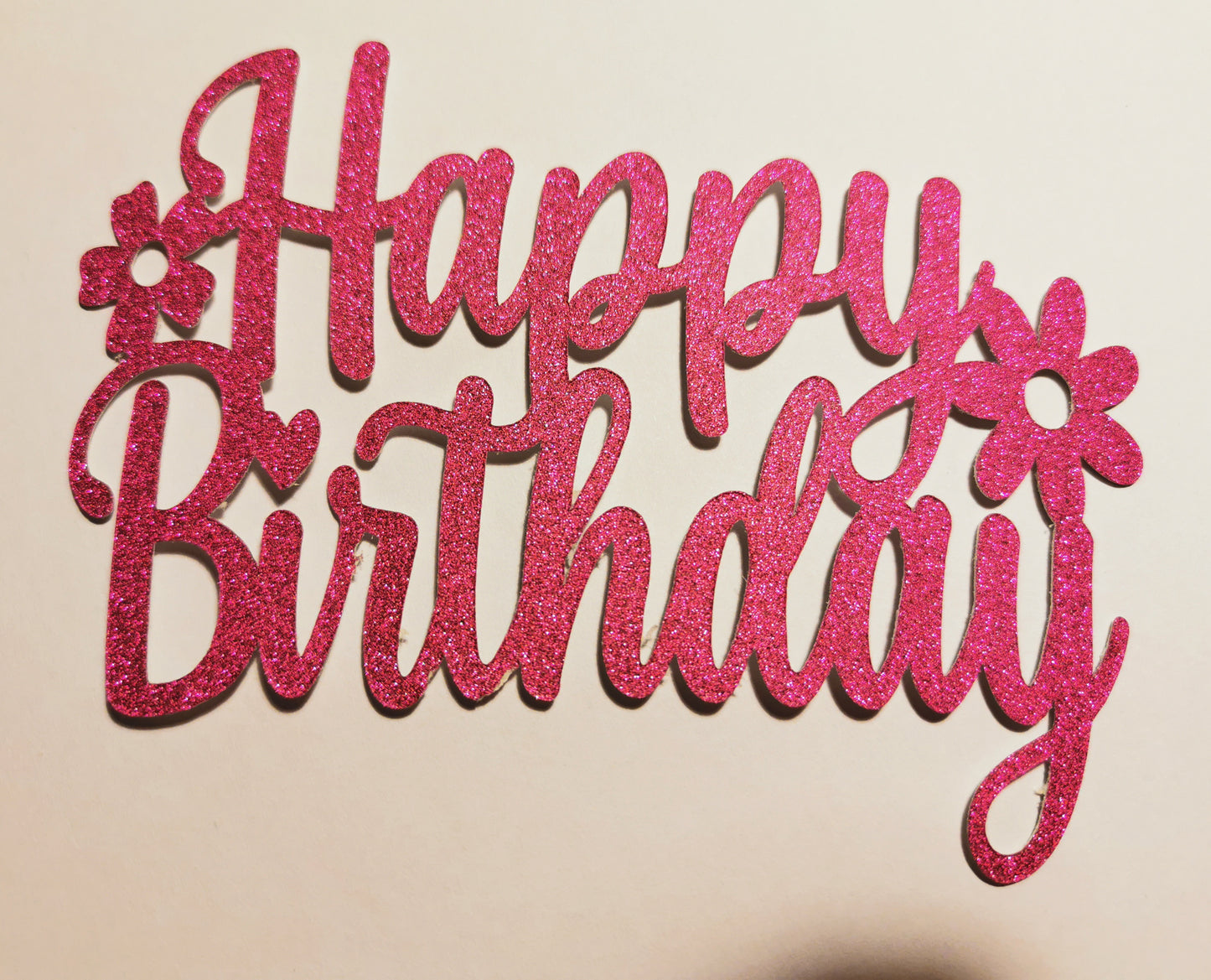 Glitter Happy Birthday Cake Toppers