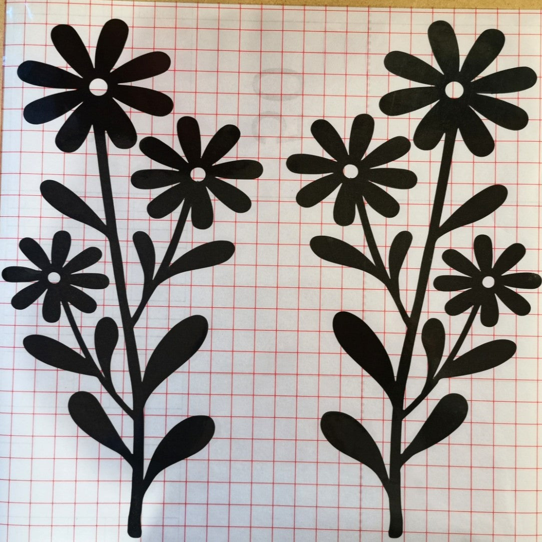 Set of 2 Large Wildflower Decals -Flower Decals - Wildflower Stickers - Flower Stickers - Decals for walls, windows, mirrors, tiles, cars- 5 Designs & Lots Of Colours To Choose From