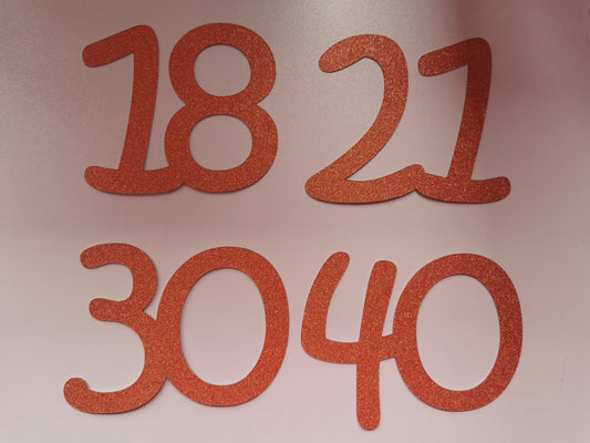 Birthday or Anniversary Cake or Card Number Topper Glitter & Holographic