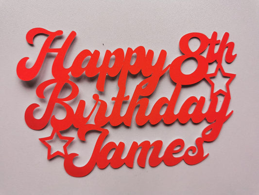 Personalised Happy Birthday Cake Topper or Card Topper