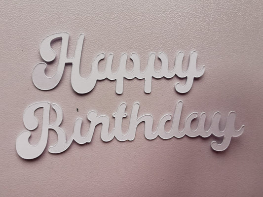 Set of 15 White Happy Birthday Card Toppers - Card Making, Scrapbooking & Crafts