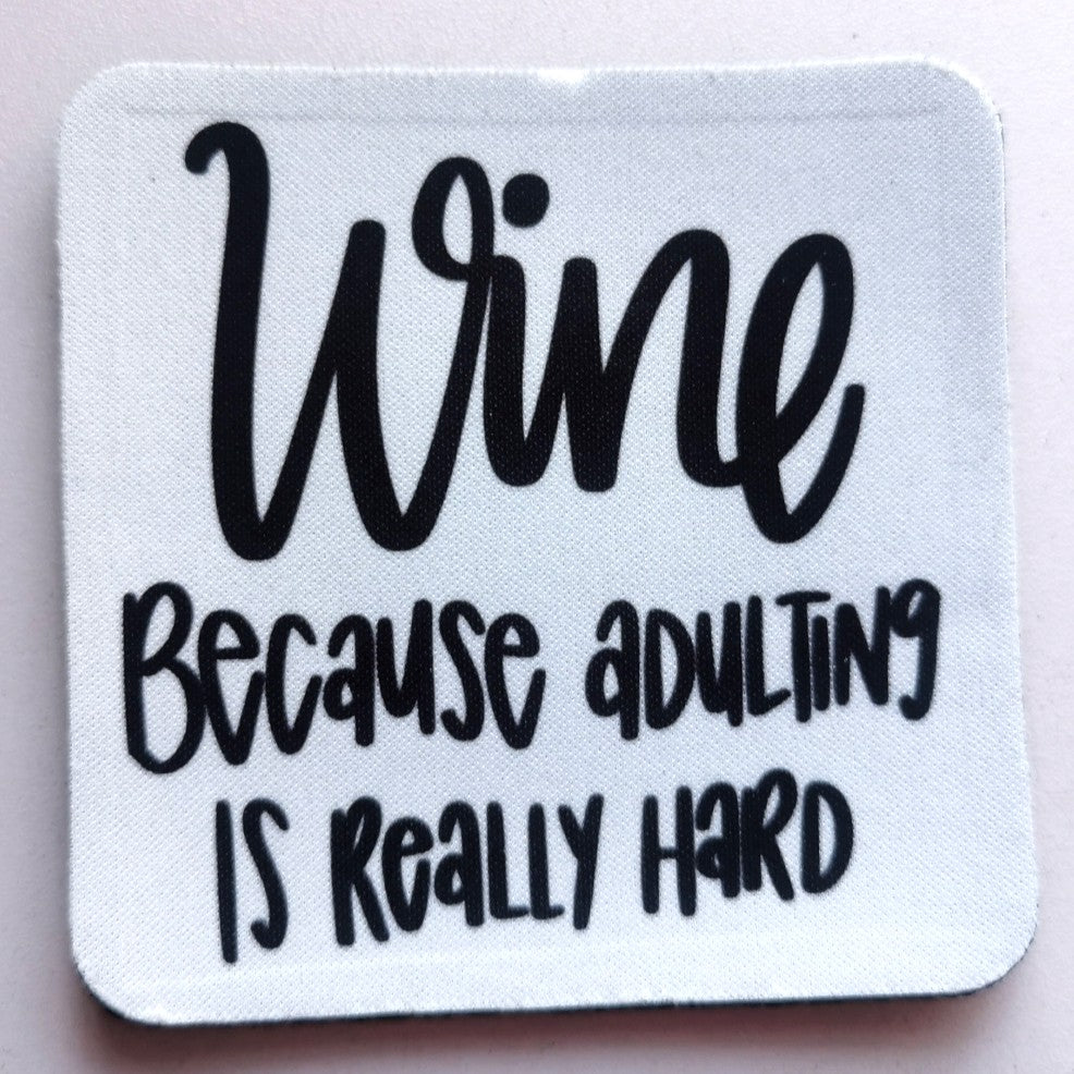 Set of 4 Funny Wine Coasters with Non-Slip Rubber Back - 2 Sets to Choose From - Tableware - Bar Coasters