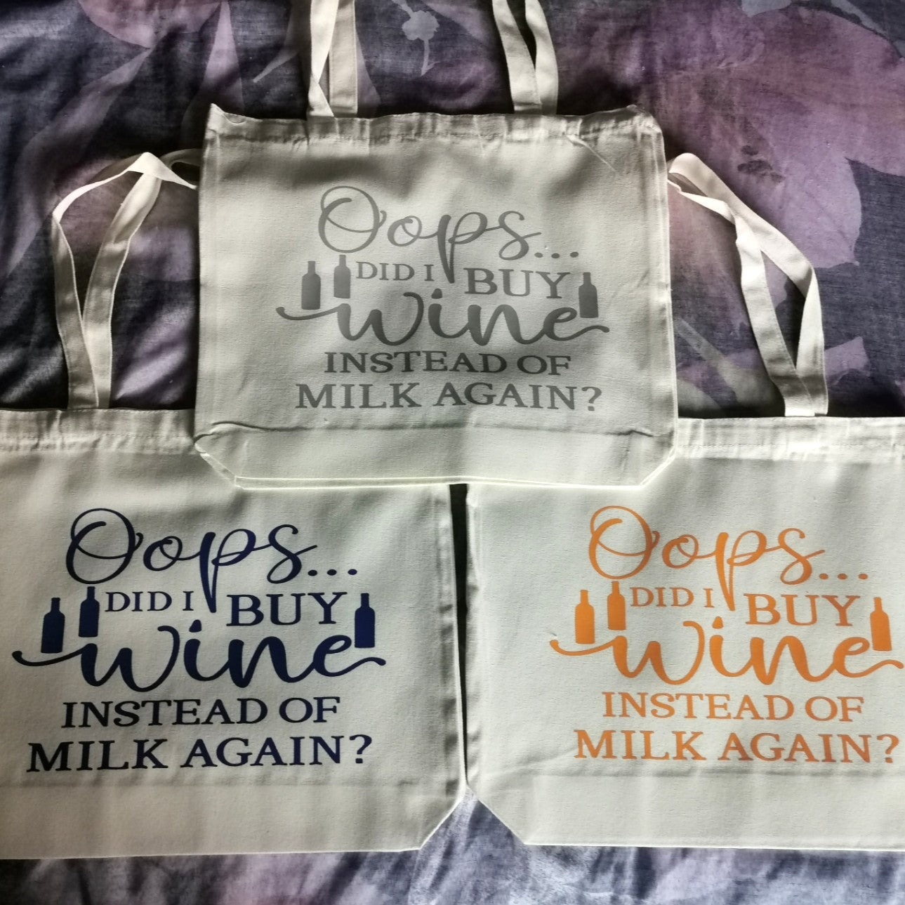 Oops... Did I Buy Wine Funny Humorous Large Canvas Tote Bag - 2 Colours To Choose From