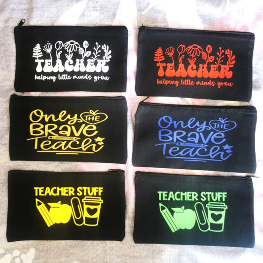 Teacher Black Pencil Case - Teacher's Gift - Gift For Teacher - 6 Designs To Choose From