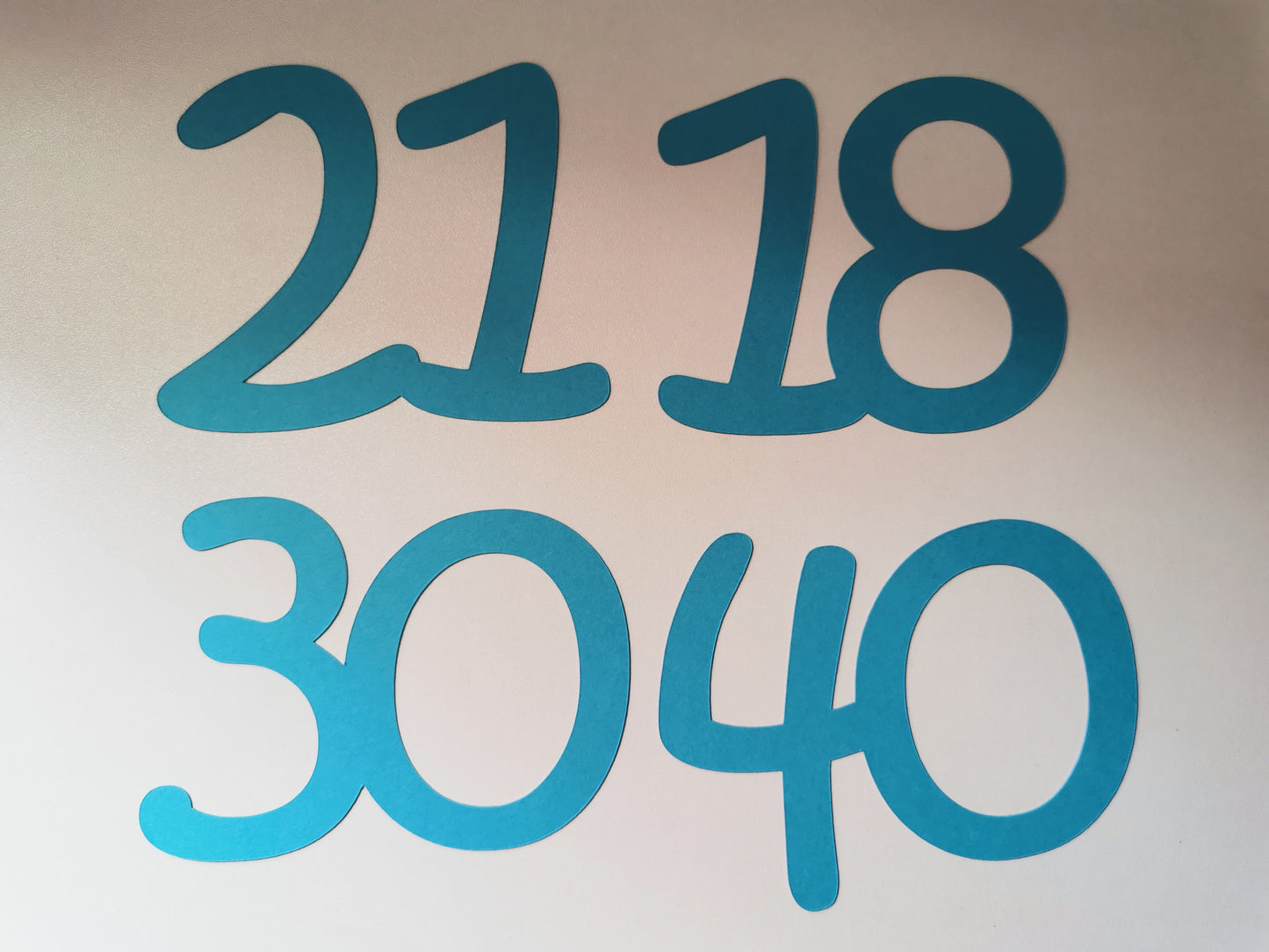 Coloured Birthday or Anniversary Cake or Card Number Topper