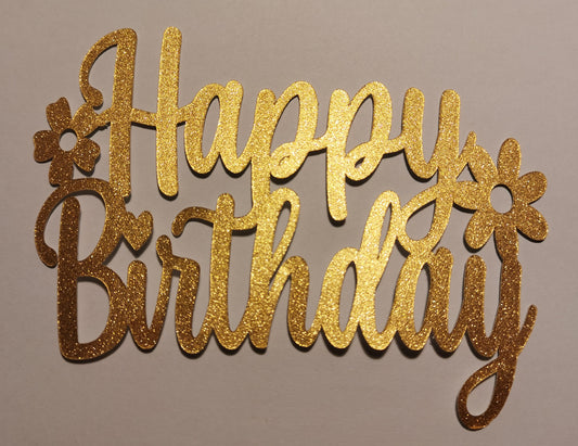 Glitter Happy Birthday Cake Toppers
