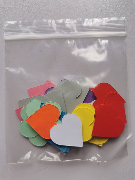 Pack of 50 2cm Coloured Card Hearts for Card Making, Scrapbook & Crafts